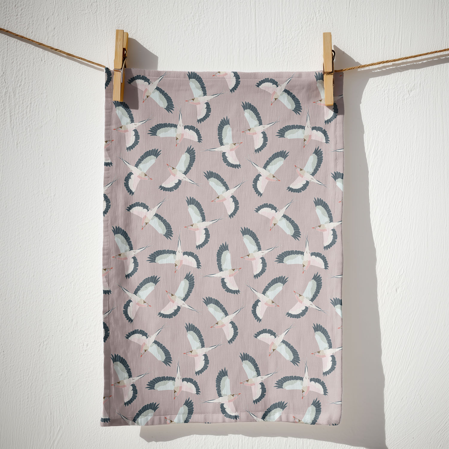 Lilac-Breasted Roller in flight Tea Towel - blush