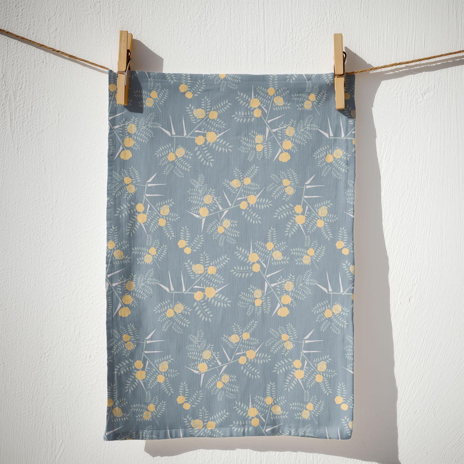 Sweet Thorn Acacia Tea Towel – Blue